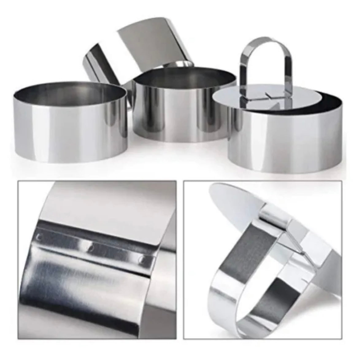 Cake Ring Mould Set,5 PCS Stainless Steel For Oven Baking-kids Parties