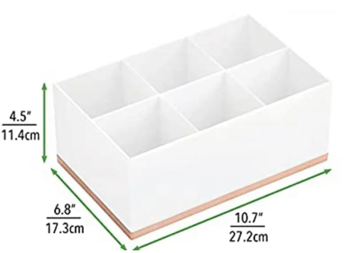 make Up organsier 6 compartments -Bedroom- White/rose gold