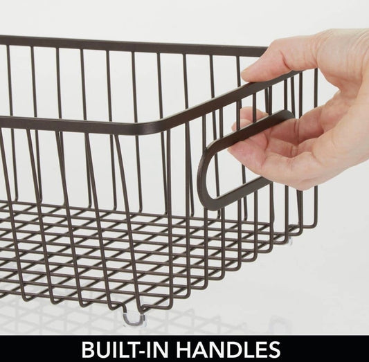 1x wire Storage basket with handles For Kitchen- Home-office- Graphite