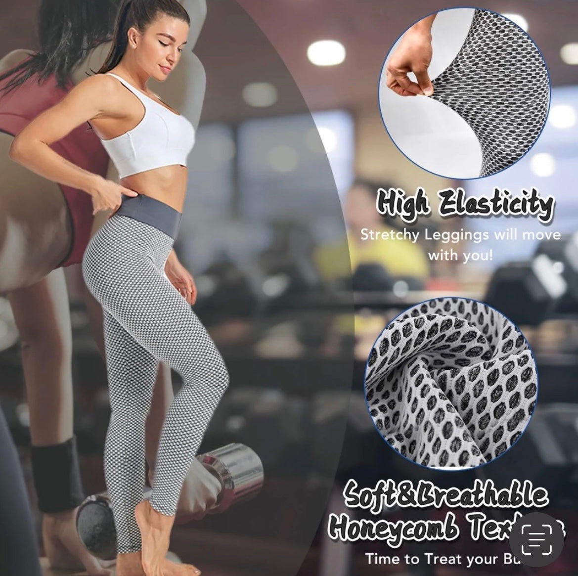 High Waist Yoga Pants AntiCellulite Leggings  Butt Lift Gym Spot 3XL